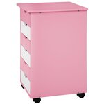 Bureau enfant avec caisson meuble rose