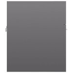 vidaXL Armoire d'évier avec lavabo intégré Gris brillant Aggloméré