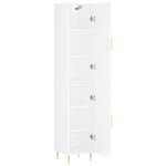 vidaXL Buffet haut Blanc brillant 34 5x34x180 cm Bois d'ingénierie