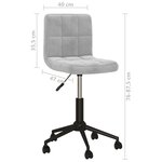 vidaXL Chaises pivotantes à manger lot de 4 gris clair velours