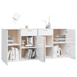 vidaXL Buffet Blanc brillant 160x36x75 cm Aggloméré