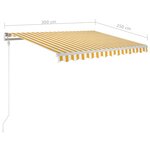 vidaXL Auvent rétractable automatique et poteaux 3x2 5m Jaune et blanc
