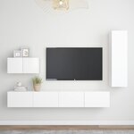 vidaXL Ensemble de meuble TV 4 Pièces Blanc Aggloméré