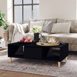 vidaXL Table basse Noir 103 5x60x35 cm Aggloméré