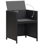 vidaXL Chaises de jardin 4 Pièces Résine tressée Noir