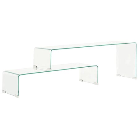 vidaXL Ensemble de table basse 2 Pièces 90x30x20/110x30x40cm Verre trempé
