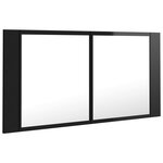 vidaXL Armoire à miroir de bain à LED Noir brillant Acrylique