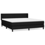vidaXL Lit à sommier tapissier avec matelas Noir 180x200 cm Tissu