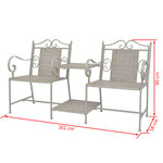 vidaXL Banc de jardin à 2 places 161 cm Acier Gris