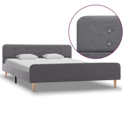 vidaXL Cadre de lit Gris clair Tissu 160 x 200 cm