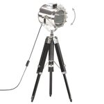 vidaXL Lampadaire à trépied Noir Bois de manguier massif 69 cm