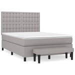 vidaXL Lit à sommier tapissier avec matelas Gris clair 140x200cm Tissu