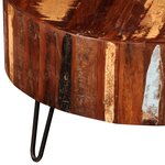 vidaXL Table basse ronde Bois massif de récupération