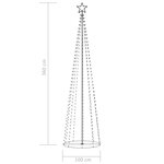vidaXL Arbre de Noël cône 400 LED colorées décoration 100x360 cm