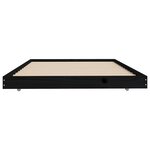 vidaXL Cadre de lit Noir 90x200 cm Bois de pin massif
