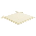 vidaXL Chaises de jardin avec coussins crème 2 Pièces Bois de teck massif