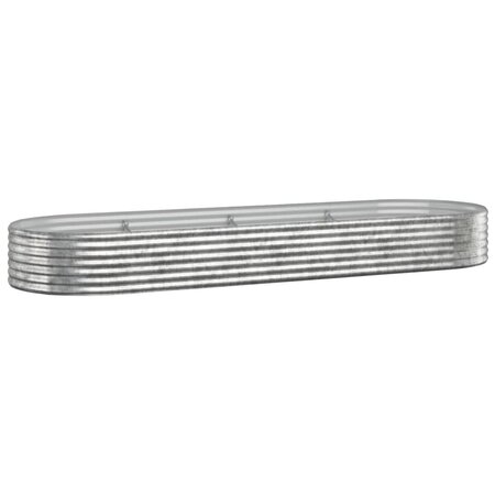 vidaXL Lit surélevé de jardin Acier enduit de poudre Argenté