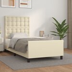 vidaXL Cadre de lit avec tête de lit Crème 80x200 cm Similicuir