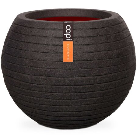 Capi Pot à fleurs Nature Row Rond 62 x 48 cm Noir KBLRO271
