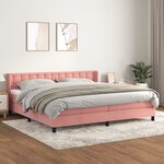 vidaXL Lit à sommier tapissier avec matelas Rose 200x200 cm Velours