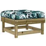 vidaXL Repose-pieds de jardin avec coussins 2 Pièces bois de pin imprégné