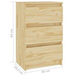 vidaXL Table de chevet 40x29 5x64 cm Bois de pin solide