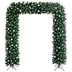 vidaXL Arche d'arbre de Noël avec LED et boules vert 240 cm