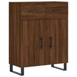 vidaXL Buffet haut Chêne marron 69 5x34x180 cm Bois d'ingénierie