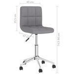 vidaXL Chaises pivotantes à manger lot de 2 Gris clair Tissu