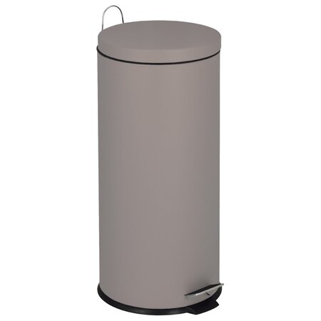 Poubelle de cuisine à pédale urban taupe acier inoxydable 30 l