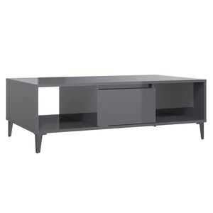 vidaXL Table basse Gris brillant 103 5x60x35 cm Aggloméré