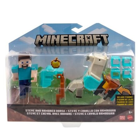 Minecraft - steve et son cheval en diamant - figurines d'action