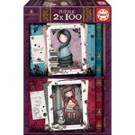 EDUCA - puzzle 2x100 little red riding hood  + rapunzel gorjuss
