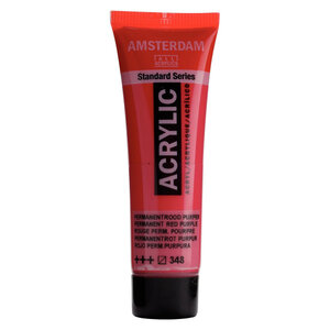 Peinture acrylique en tube rouge permanent pourpre 20ml - amsterdam