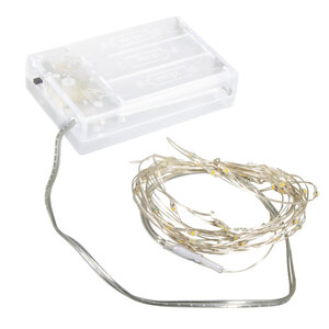 Mini - guirl.lumin. DEL av.fil / minuterie jaune lumineux 235cm 40 LED's à piles