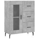 vidaXL Buffet haut Gris béton 69 5x34x180 cm Bois d'ingénierie