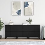 vidaXL Buffets 3 Pièces noir bois d'ingénierie