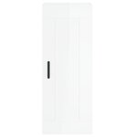 vidaXL Buffet haut Blanc brillant 34 5x34x180 cm Bois d'ingénierie