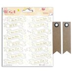 Stickers Mariage Save the date 15 x 15 cm + 20 étiquettes kraft Fanion