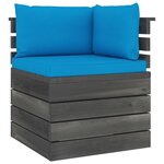 vidaXL Salon palette de jardin 10 Pièces avec coussins Bois de pin massif