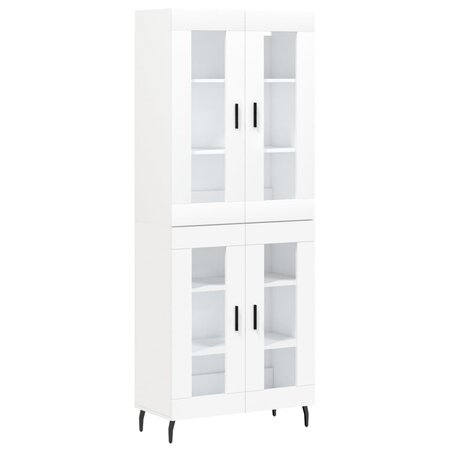 vidaXL Buffet haut Blanc 69 5x34x180 cm Bois d'ingénierie