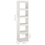 vidaXL Bibliothèque/Séparateur de pièce Blanc 40x30x167 5cm Pin massif