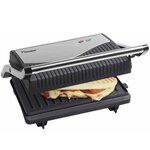 Bestron Gril à panini 750 W Argenté et noir Acier inoxydable APG150