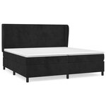 vidaXL Lit à sommier tapissier et matelas Noir 200x200 cm Velours