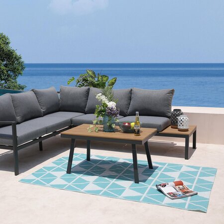 Tapis d'extérieur réversible galapagos bleu  180x120cm