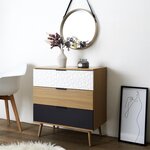Commode en bois 3 titoirs  sven