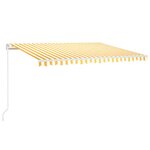 vidaXL Auvent automatique capteur de vent/LED 450x300cm Jaune et blanc