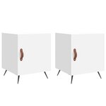 vidaXL Tables de chevet 2 Pièces blanc 40x40x50 cm bois d’ingénierie