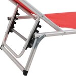 vidaXL Chaise longue pliable avec auvent Aluminium et textilène Rouge