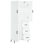 vidaXL Buffet haut Blanc 69 5x34x180 cm Bois d'ingénierie